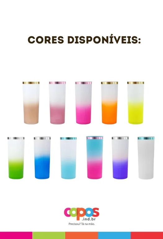 Long Drink Degradê borda metalizada Long Drink Degradê borda metalizada