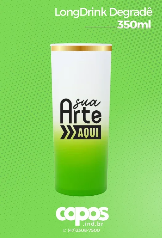 Long Drink Degradê borda metalizada Long Drink Degradê borda metalizada